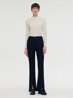 Knitted Slit Flared Women Pants GOELIA