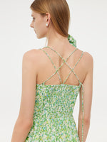 Cotton Floral Print Women Slip Maxi Dress With Detachable Bra Pads GOELIA