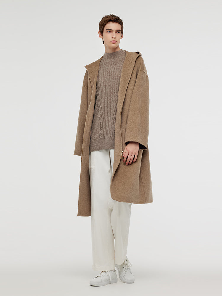100% Cashmere Hooded Unisex Overcoat – GOELIA