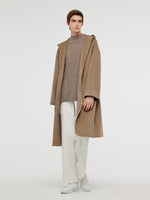 100% Cashmere Hooded Unisex Overcoat GOELIA