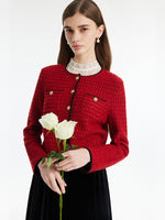 Wool-Blend Sequins Knitted Women Cardigan GOELIA
