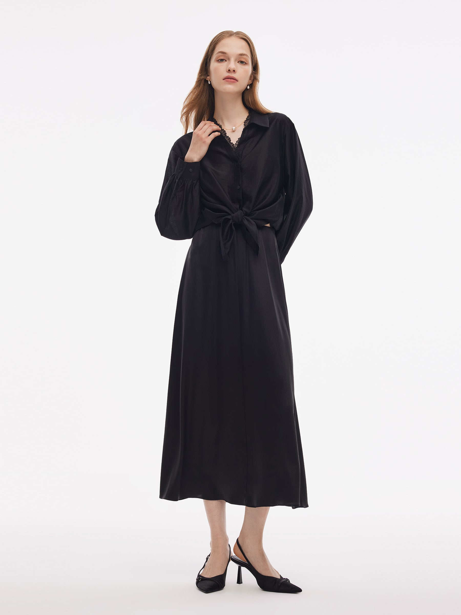 19MM Xiang Yun Silk Women Elastic Waist Skirt GOELIA