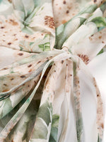 10MM Mulberry Silk Floral Print Ruffled Sleeve Women Wrap Maxi Dress GOELIA
