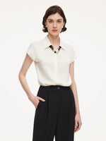 [Preview] 22MM Mulberry Silk Women Shirt With Silk Scarf GOELIA