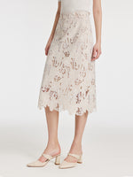 Lace Floral-Shaped Openwork Slit Women Half Skirt GOELIA