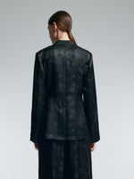 19MM Gambiered Canton Gauze Women Jacquard H-Line Blazer GOELIA
