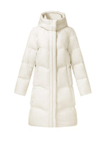 Cocoon Hooded Zip-Up Long Goose Down Coat GOELIA