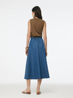Tencel Blend Denim Women A-Line Skirt GOELIA