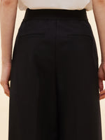 Worsted Wool Blend Straight Wide Leg Women Pants GOELIA