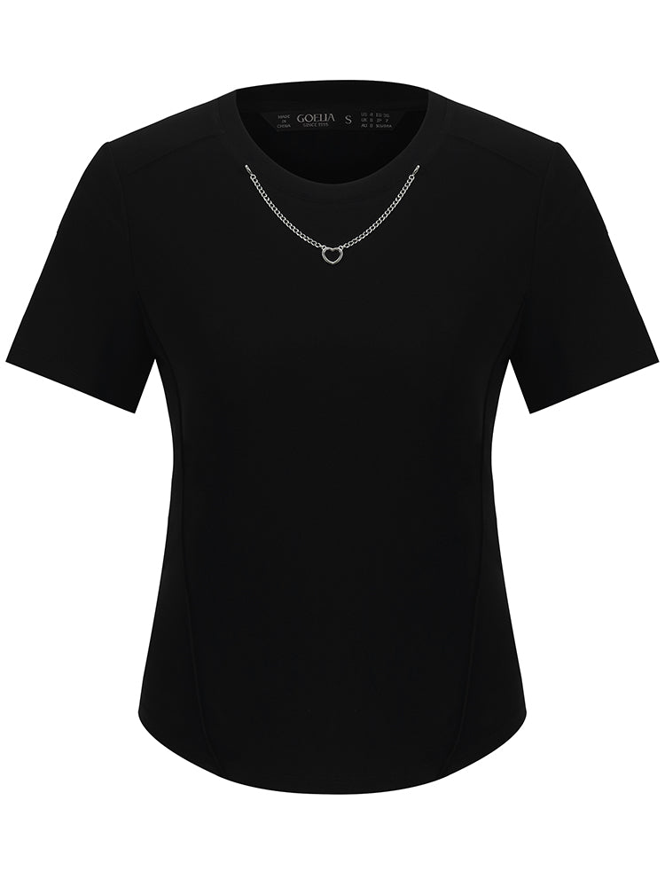 Slim Women T-shirt With Detachable Chain GOELIA
