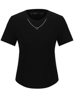 Slim Women T-shirt With Detachable Chain GOELIA