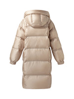 Rose Gold Unisex Hooded Long Goose Down Coat GOELIA