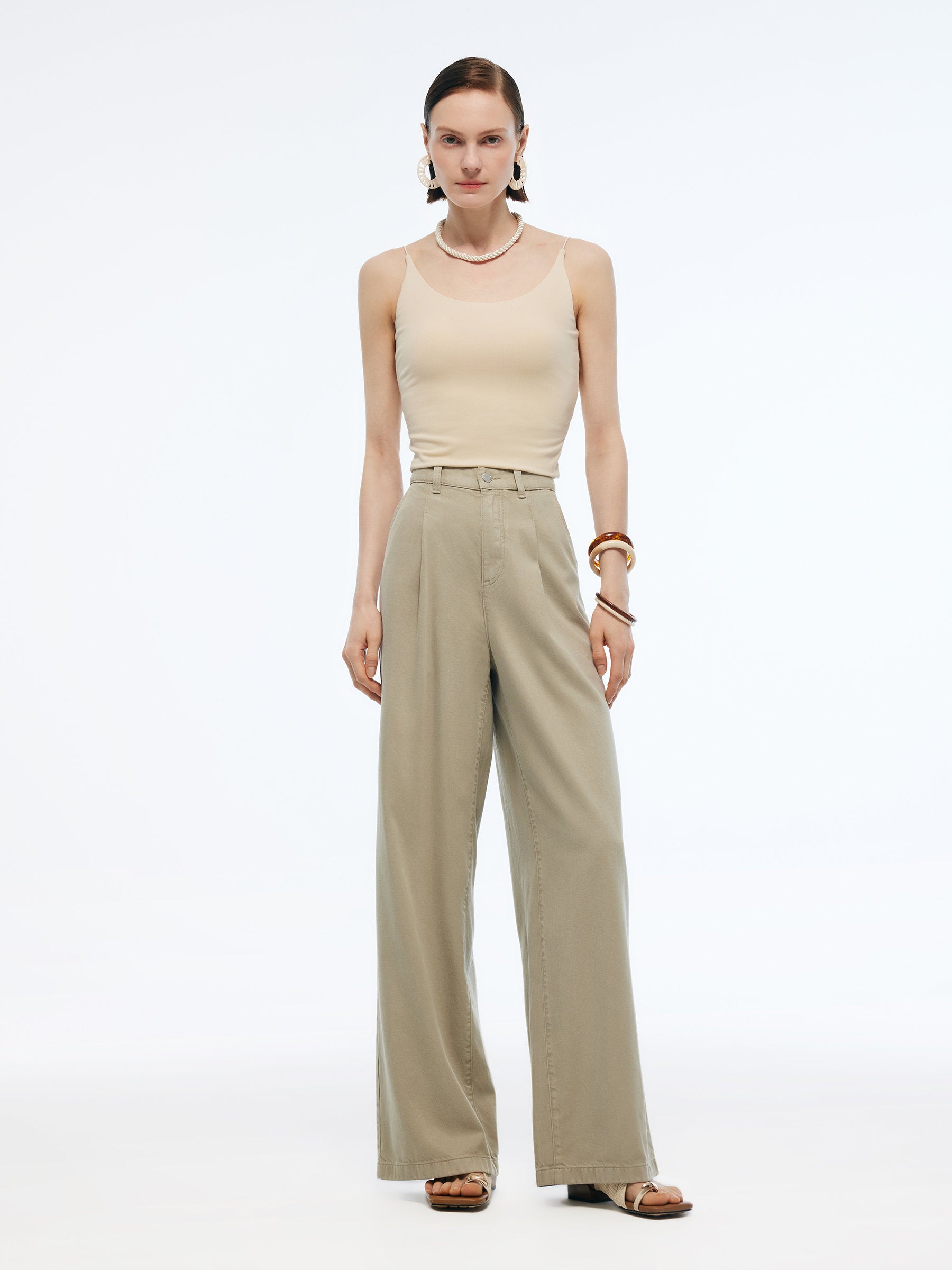 Denim High-Waisted Women Straight Palazzo Jeans GOELIA