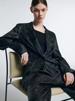 19MM Gambiered Canton Gauze Women Jacquard H-Line Blazer GOELIA