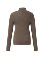 Machine Washable Wool Turtleneck Women Knit Top GOELIA
