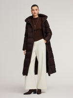 Cocoon Hooded Long Goose Down Puffer Coat GOELIA