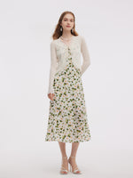 Wavy Trim Tie Front Women Cardigan GOELIA