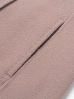 Pink Pure Cashmere Straight Lapel Women Coat GOELIA