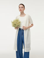 V-Neck Women Long Open-Knit Cardigan GOELIA