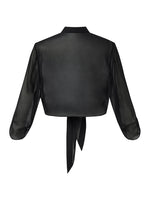 10MM Mulberry Silk 3/4 Sleeve Women Front Knot Shirt GOELIA