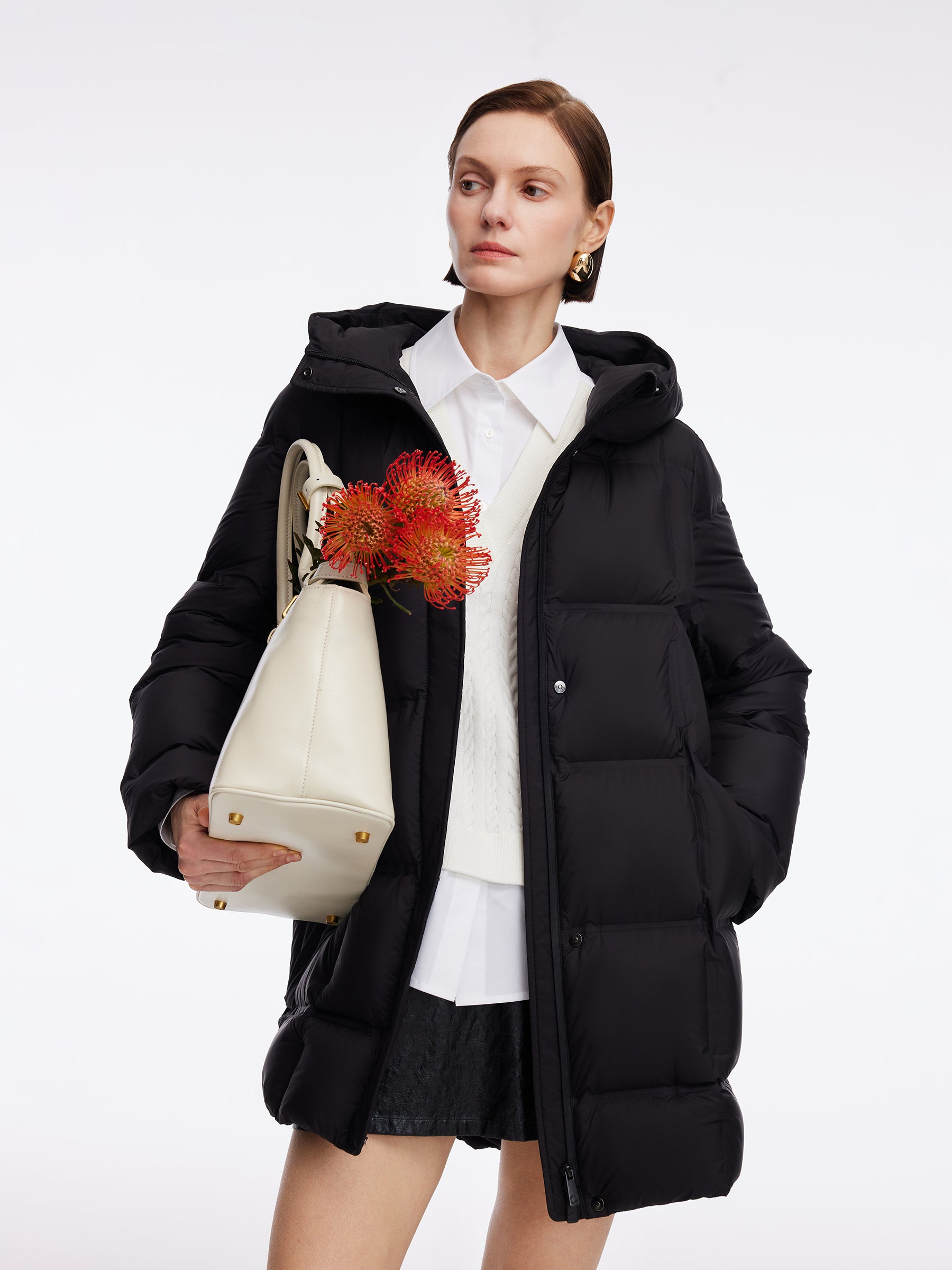 [Preview] Windproof H-Line Hooded Goose Down Coat GOELIA