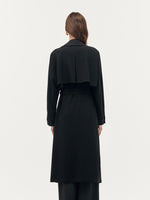 Triacetate Magnetic Button Cuffs Women Trench Coat With Belt GOELIA