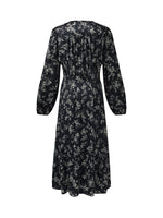 Floral Print Gathered Waist Women Maxi Dress GOELIA