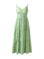 Cotton Floral Print Women Slip Maxi Dress With Detachable Bra Pads GOELIA