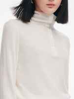 [Preview] Cashmere Wool Blend Convertible High Neck Women Sweater GOELIA