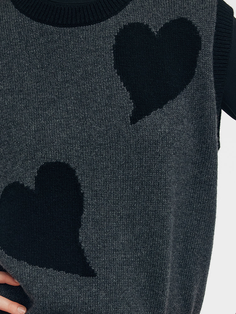 Wool Blend Vest And Mock Neck Top Two-Piece Set GOELIA