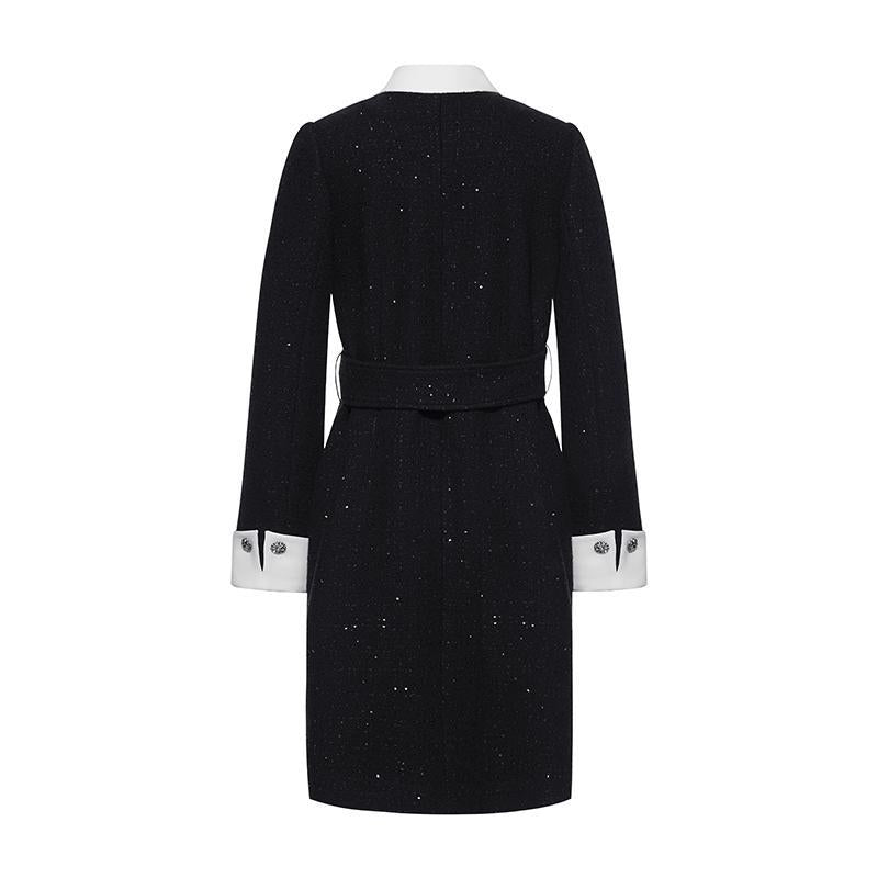 Tweed Waist-cinching Woolen Dress GOELIA