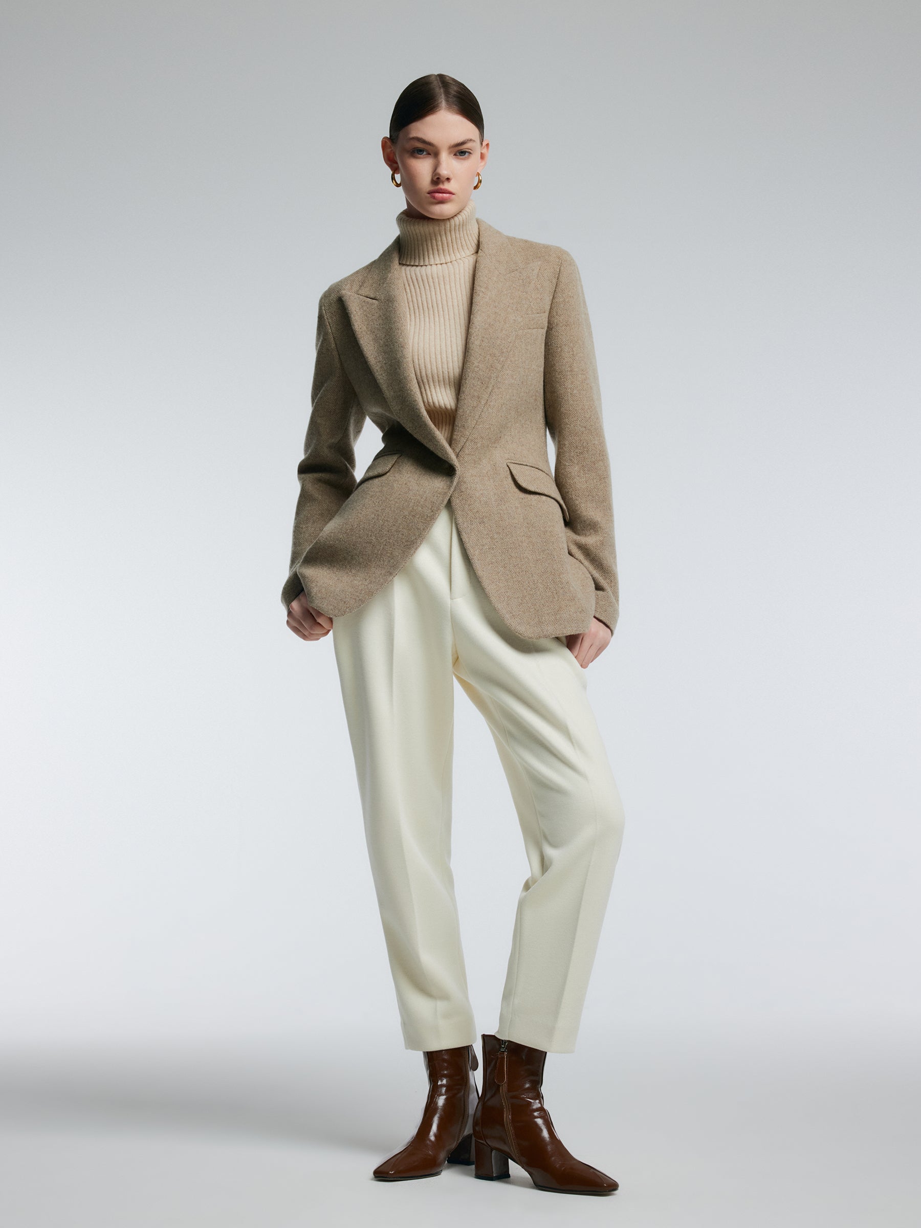 100% Merino Wool Women H-Line Blazer GOELIA