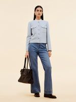 Acetate Blend Sequins Women Crop Jacket GOELIA