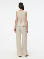100% Linen Vest And Pants Two-Piece Set GOELIA