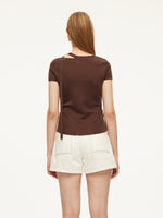 Triacetate Lyocell Blend Women Ribbon Knit Top GOELIA