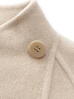 [Preview] Cashmere Wool Blend Asymmetrical Collar Women Short Coat GOELIA