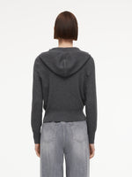 Wool Blend Heart Embroidered Women Hooded Cardigan GOELIA