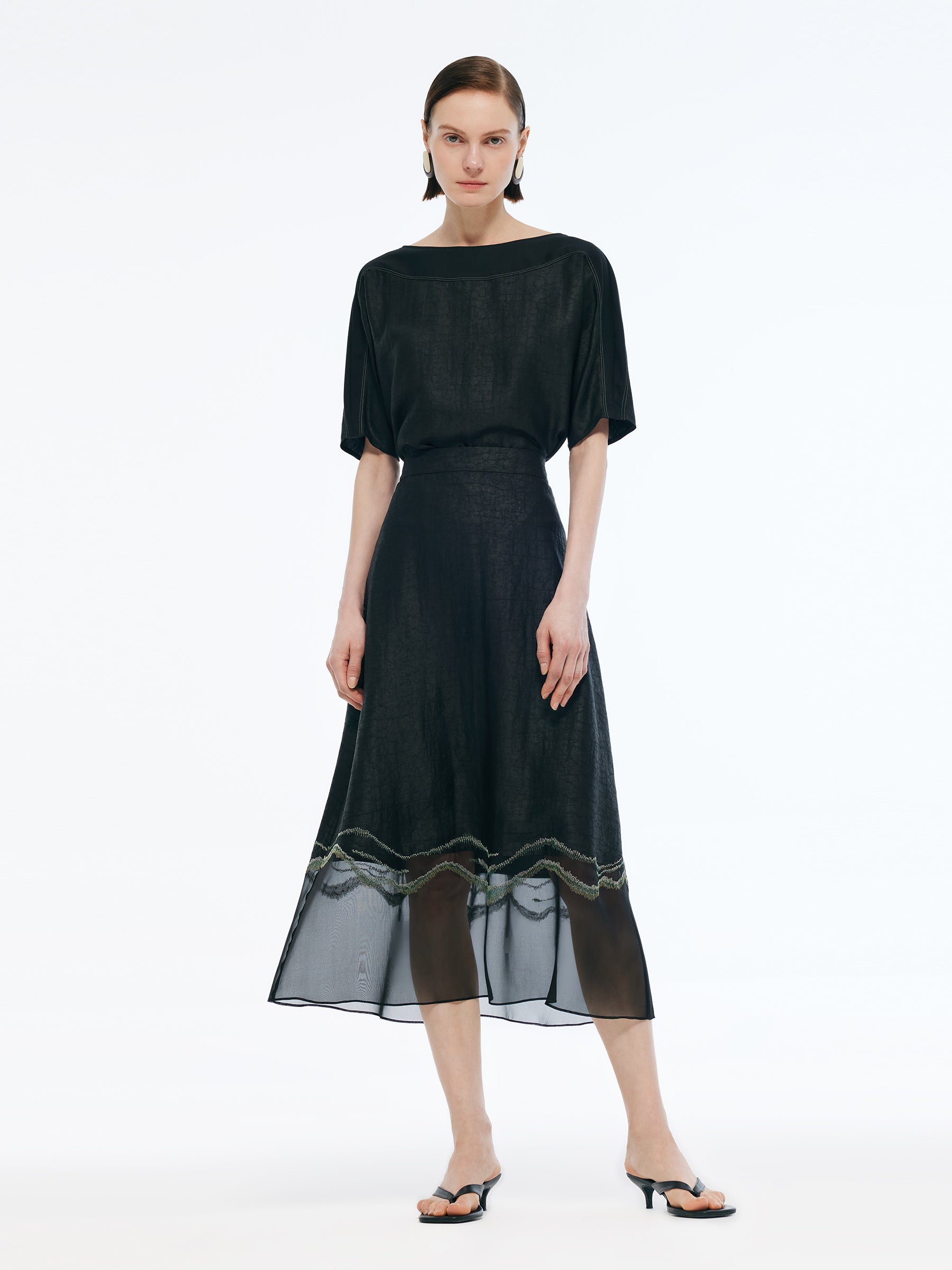 18MM Xiang Yun Silk Women Embroidered Skirt GOELIA