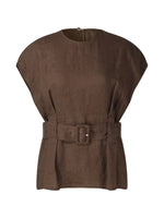 100% Linen Blouse And Pants Two-Piece Set GOELIA