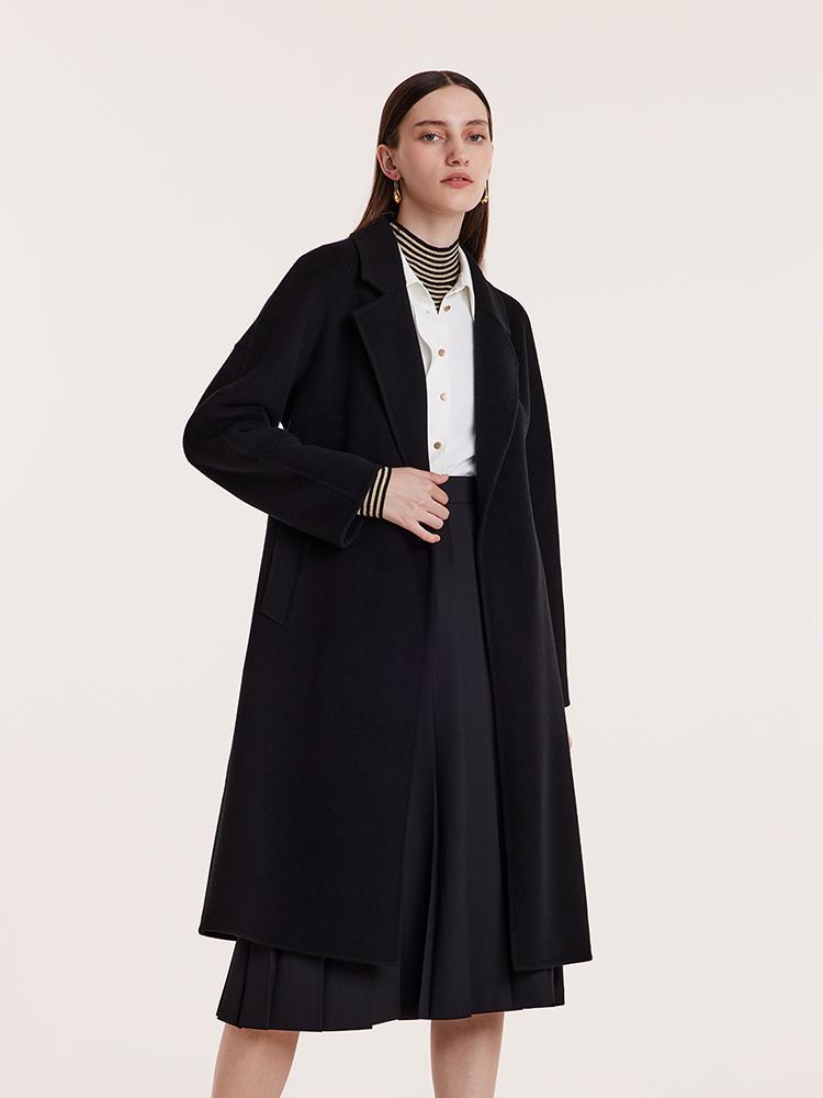 Pure Double-Faced Wool Notched Lapel Coat GOELIA