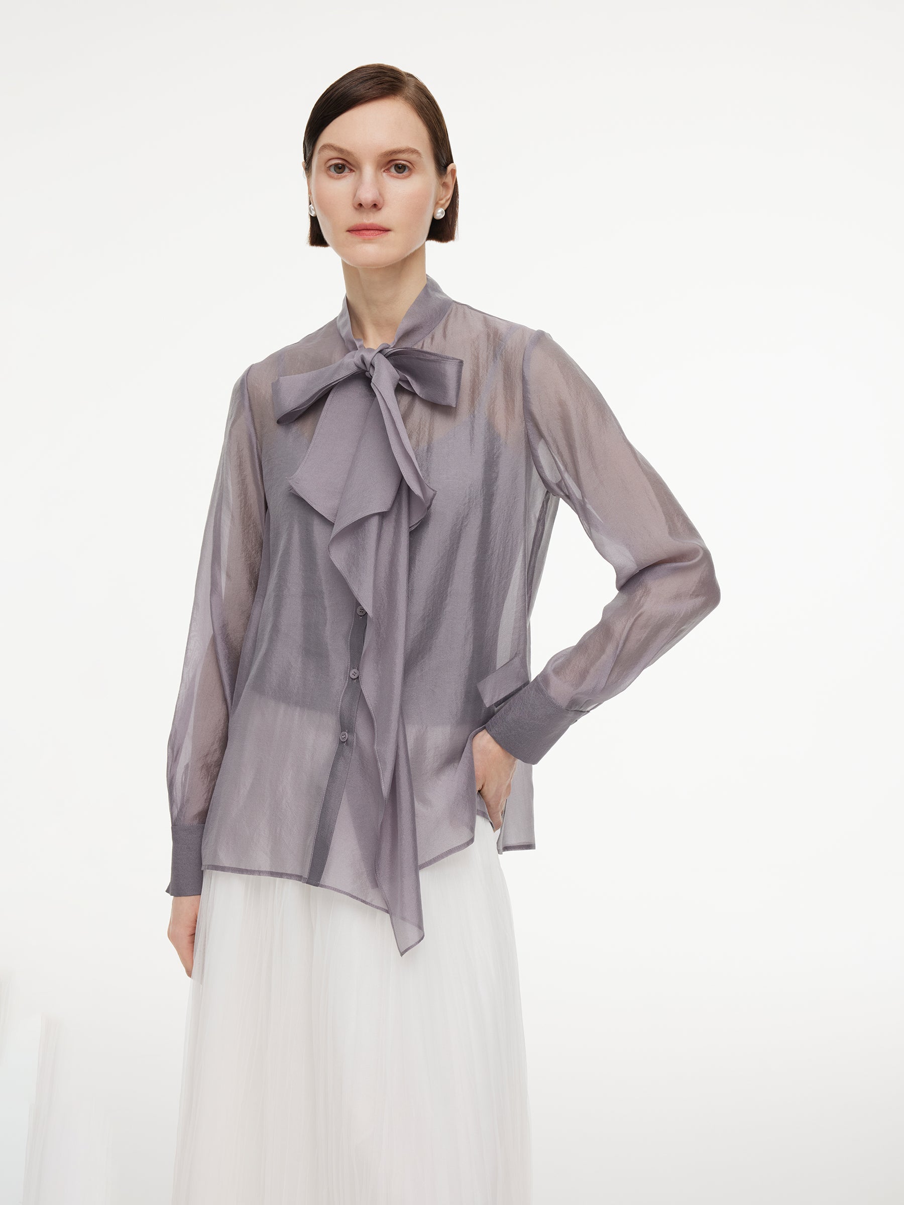 [Preview] Front Knot Women Shirt With Knit Camisole GOELIA