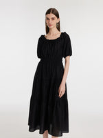 Tencel Ruffle Tiered Women Maxi Dress GOELIA