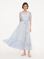 10MM Mulberry Silk Convertible Neck Women Belted Maxi Dress GOELIA