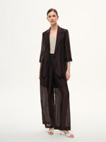 Tencel Linen Blend 3/4 Sleeve Women Blazer GOELIA