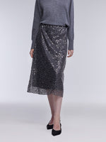 [Preview] Sequin Overlay Women Column Midi Skirt GOELIA