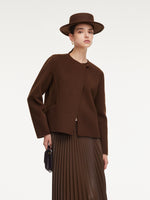 Cashmere Wool Blend Double-Faced Women Cropped Jacket GOELIA