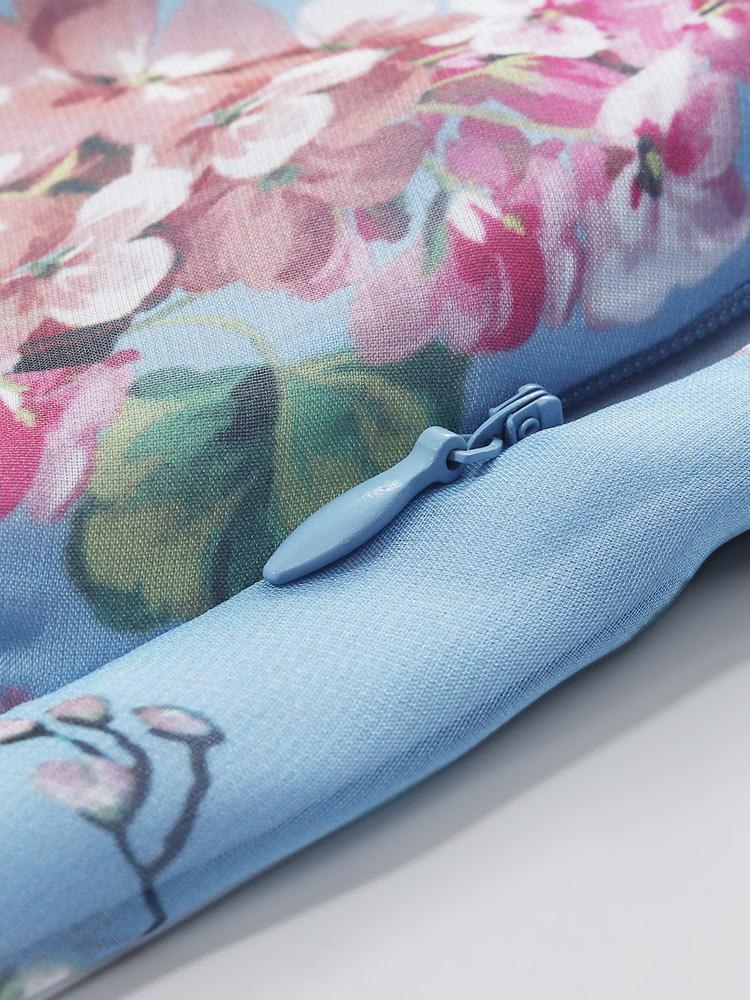 Floral Print Asymmetrical Ruffle Skirt GOELIA