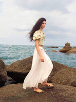 Cotton Floral Print Women Smocked Top GOELIA