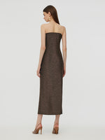 Glitter Women Party Slip Maxi Dress With Detachable Spaghetti Strap GOELIA