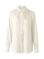 Mulberry Silk Embroidered Openwork Women Shirt GOELIA
